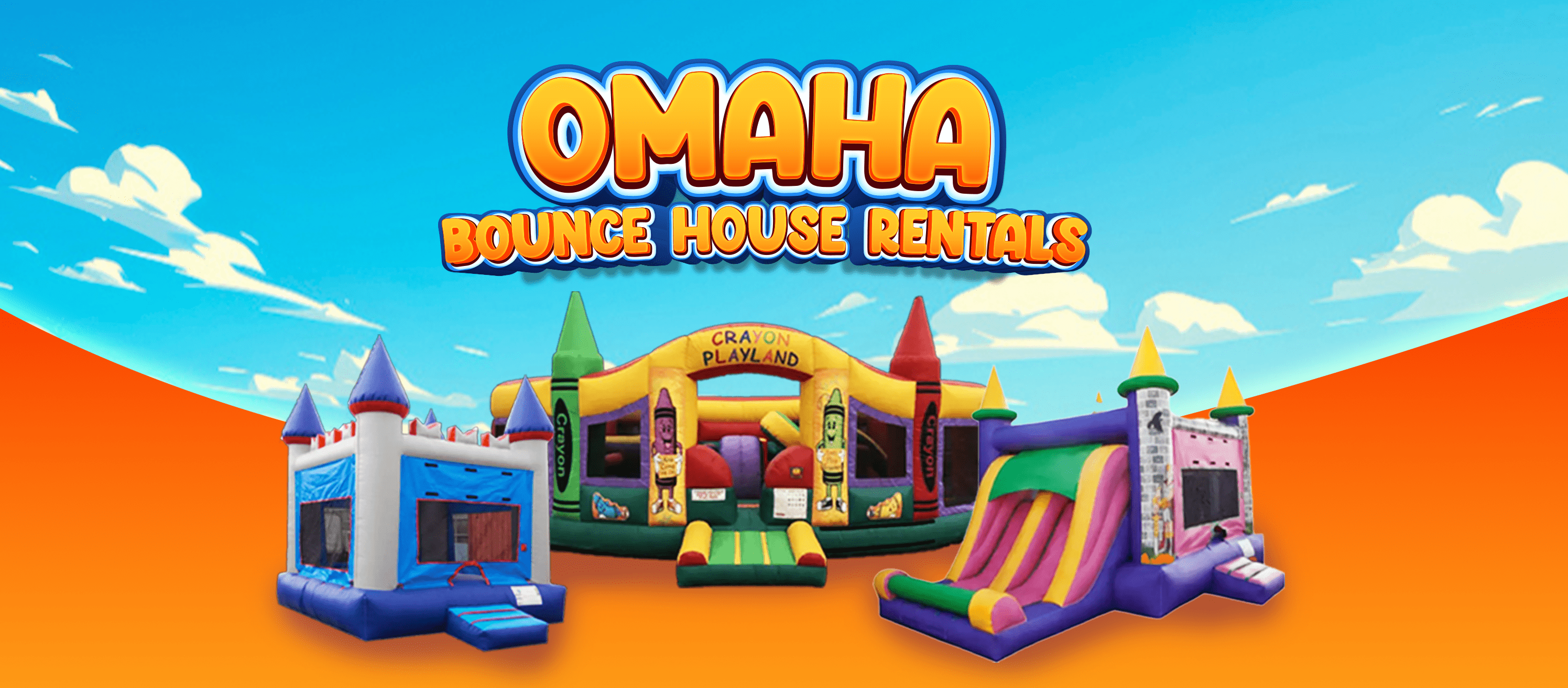 Omaha bounce house rentals with inflatable castles and slides for birthdays and events