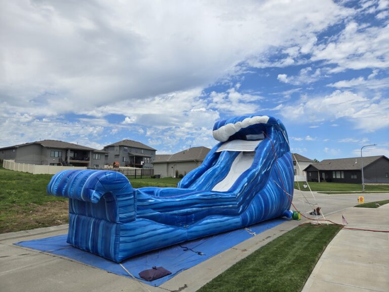 Omaha HOA and block party rentals setup with inflatable rentals for a neighborhood event in Omaha