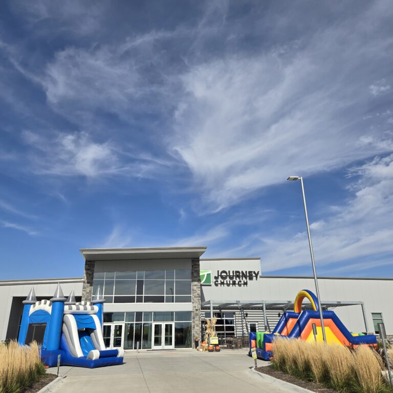 Omaha church event rentals inflatables staged for a church community day